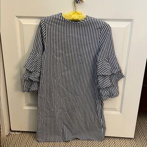 Striped Ruffle Sleeve Dress